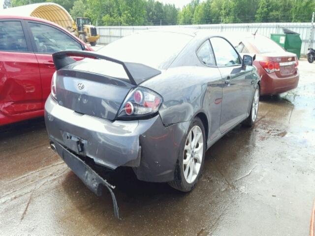 KMHHN66F57U254983 - 2007 HYUNDAI TIBURON GT CHARCOAL photo 4