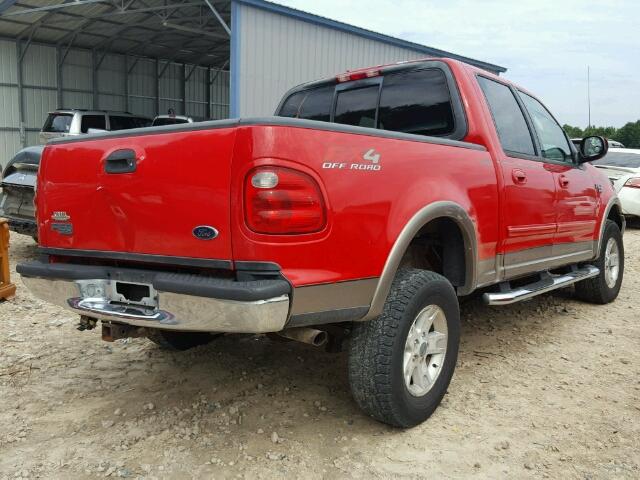 1FTRW08L92KD73324 - 2002 FORD F150 SUPER RED photo 4