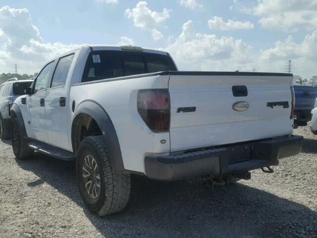 1FTFW1R69CFB75516 - 2012 FORD F150 SVT R WHITE photo 3