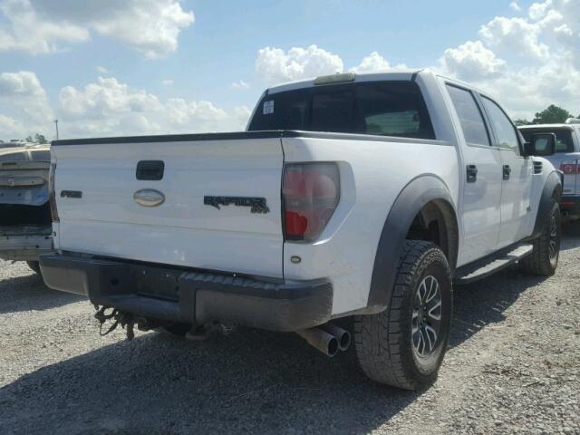1FTFW1R69CFB75516 - 2012 FORD F150 SVT R WHITE photo 4