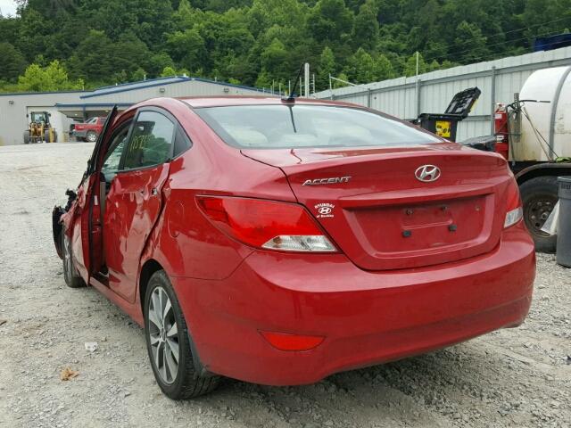 KMHCT4AE0HU325706 - 2017 HYUNDAI ACCENT SE RED photo 3