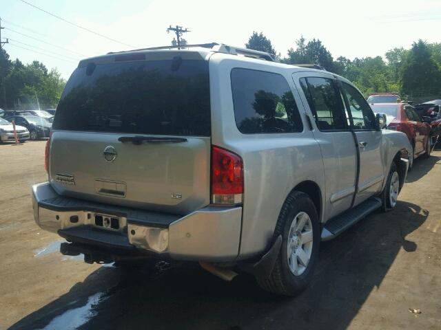 5N1AA08B94N701650 - 2004 NISSAN ARMADA SE SILVER photo 4