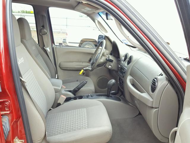 1J4GL38K45W665978 - 2005 JEEP LIBERTY RE RED photo 5