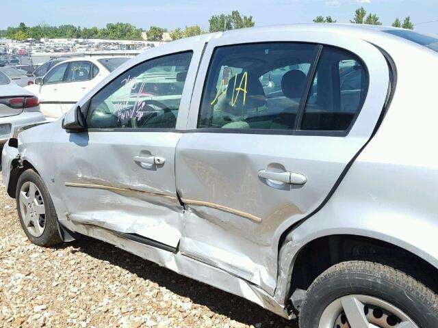 1G1AL55FX77236672 - 2007 CHEVROLET COBALT LT SILVER photo 9