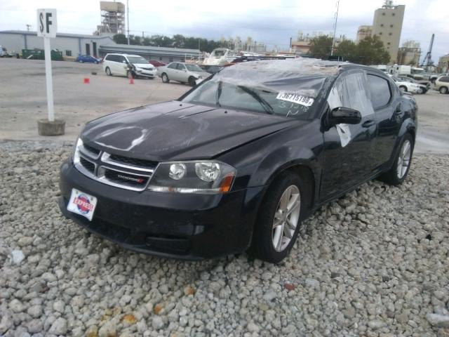 1C3CDZCB1CN312035 - 2012 DODGE AVENGER SX BLACK photo 2