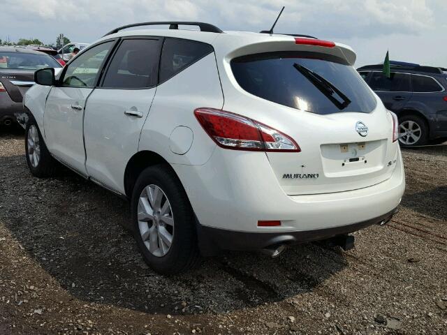 JN8AZ1MW4CW238860 - 2012 NISSAN MURANO S/S WHITE photo 3