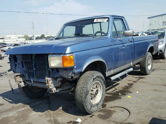 1FTEF26N5LPA17455 - 1990 FORD F250 BLUE photo 2