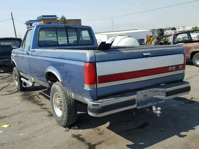 1FTEF26N5LPA17455 - 1990 FORD F250 BLUE photo 3