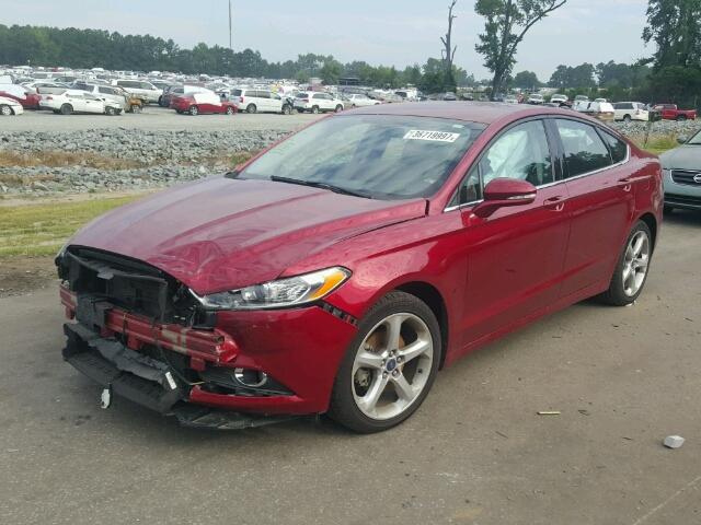 3FA6P0HD9FR236822 - 2015 FORD FUSION SE BURGUNDY photo 2