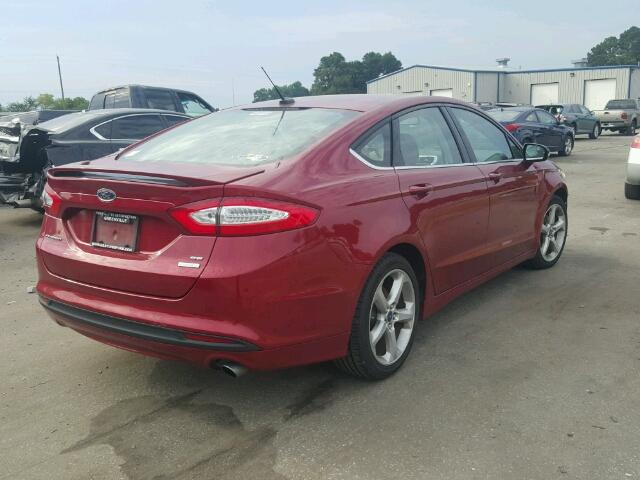 3FA6P0HD9FR236822 - 2015 FORD FUSION SE BURGUNDY photo 4