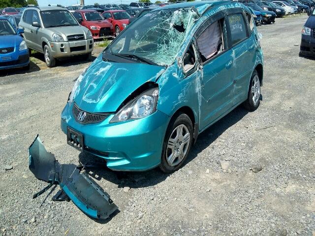 LUCGE8H56D3005217 - 2013 HONDA FIT LX TURQUOISE photo 2