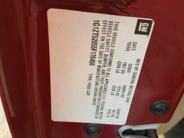 1G1ZT52855F176456 - 2005 CHEVROLET MALIBU LS RED photo 10