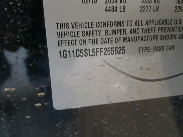 1G11C5SL5FF265625 - 2015 CHEVROLET MALIBU 1LT BLACK photo 10