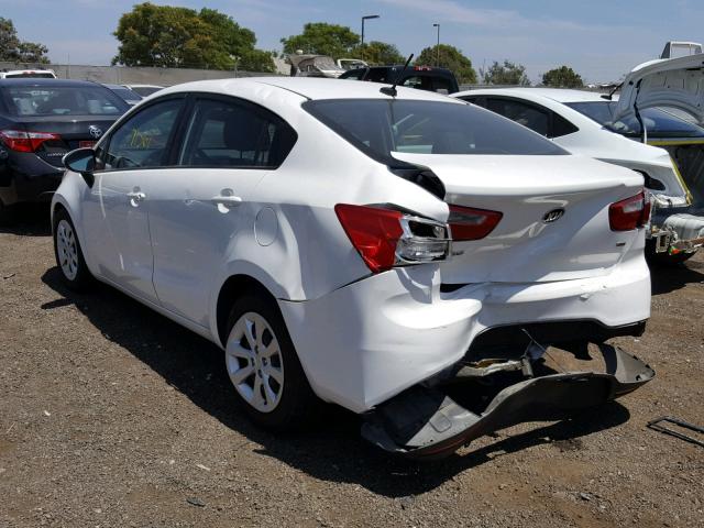 KNADM4A34E6372304 - 2014 KIA RIO LX WHITE photo 3