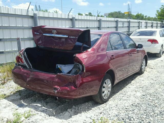 4T1BE32K95U103665 - 2005 TOYOTA CAMRY LE RED photo 4