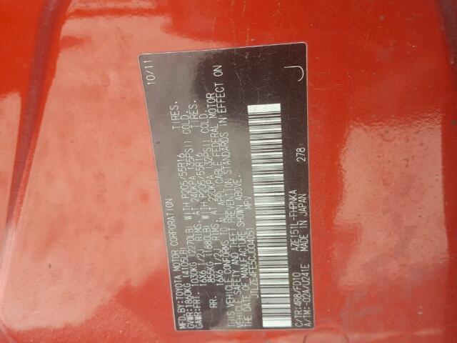 JTLZE4FE5CJ004051 - 2012 TOYOTA SCION XB Orange Foto 10