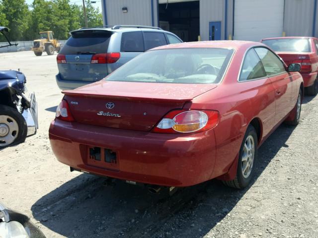 2T1CE22P22C014172 - 2002 TOYOTA CAMRY SOLA RED photo 4