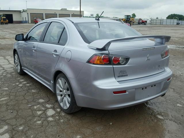 JA32U8FW4AU011390 - 2010 MITSUBISHI LANCER GTS SILVER photo 3