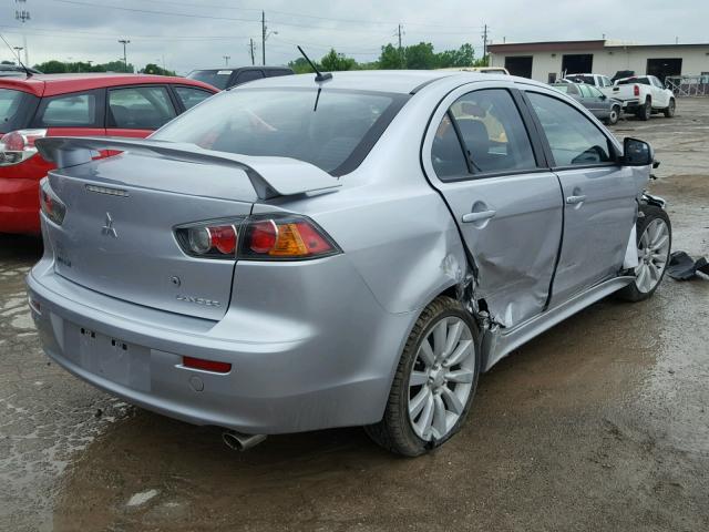 JA32U8FW4AU011390 - 2010 MITSUBISHI LANCER GTS SILVER photo 4