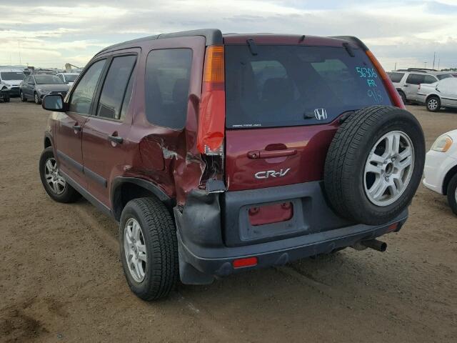 JHLRD78894C003534 - 2004 HONDA CR-V EX RED photo 3