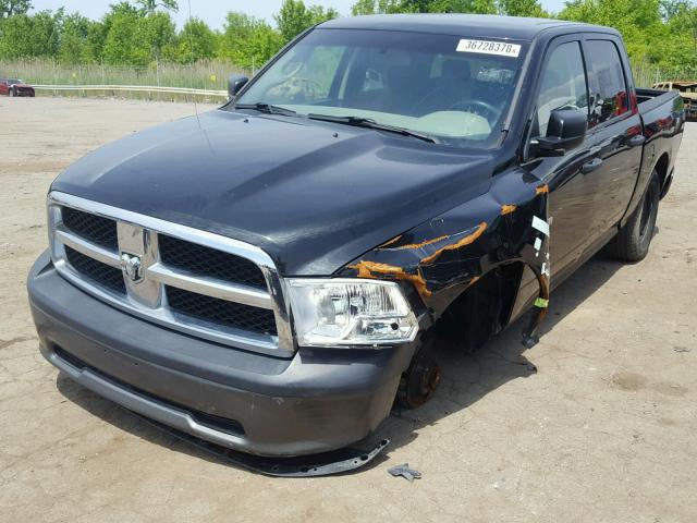 1D7RB1CP8AS162289 - 2010 DODGE RAM 1500 BLACK photo 2