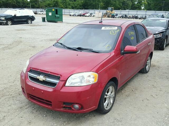 KL1TG56E19B354546 - 2009 CHEVROLET AVEO LT RED photo 2