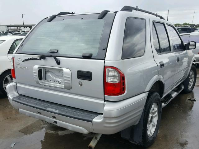 4S2CK58W034308641 - 2003 ISUZU RODEO S SILVER photo 4