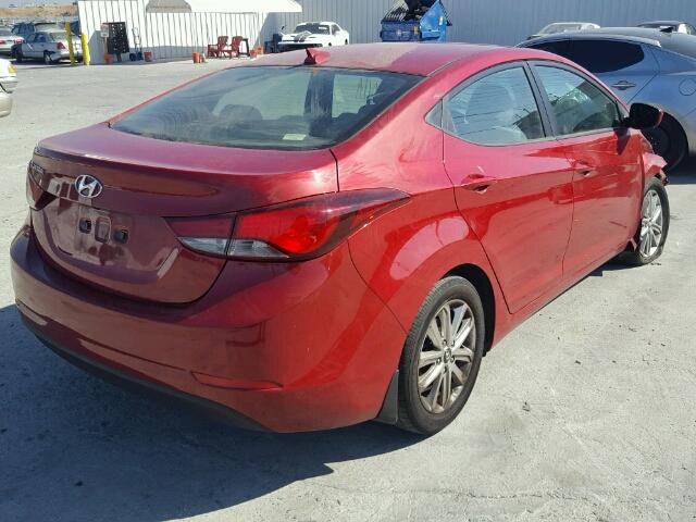 KMHDH4AE4GU585112 - 2016 HYUNDAI ELANTRA SE RED photo 4