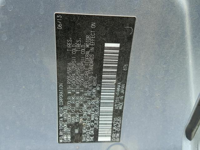 JTLZE4FE8DJ041869 - 2013 TOYOTA SCION XB ლურჯი ფოტო 10