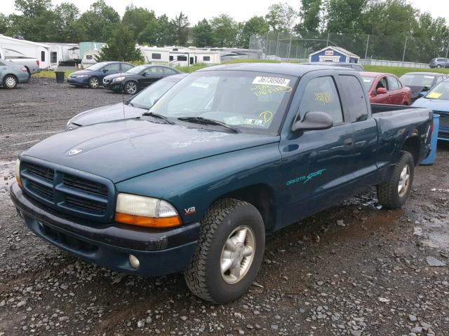 1B7GL23Y9VS285716 - 1997 DODGE DAKOTA GREEN photo 2