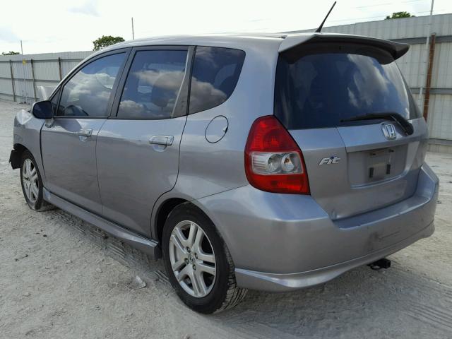 JHMGD38657S005091 - 2007 HONDA FIT S GRAY photo 3