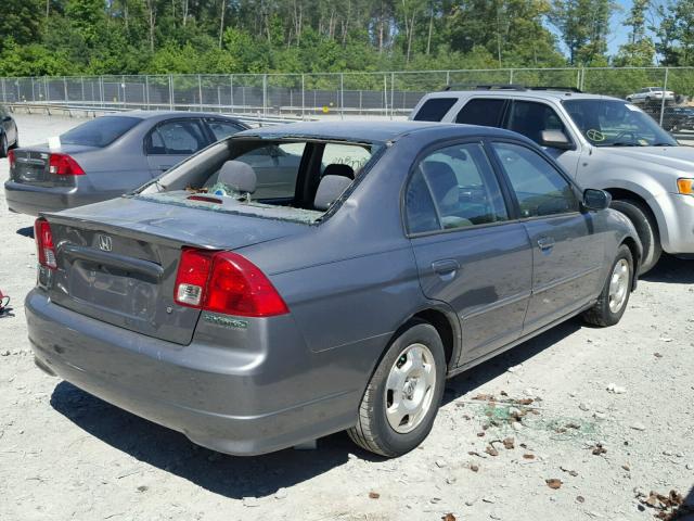 JHMES966X4S014934 - 2004 HONDA CIVIC HYBR GRAY photo 4