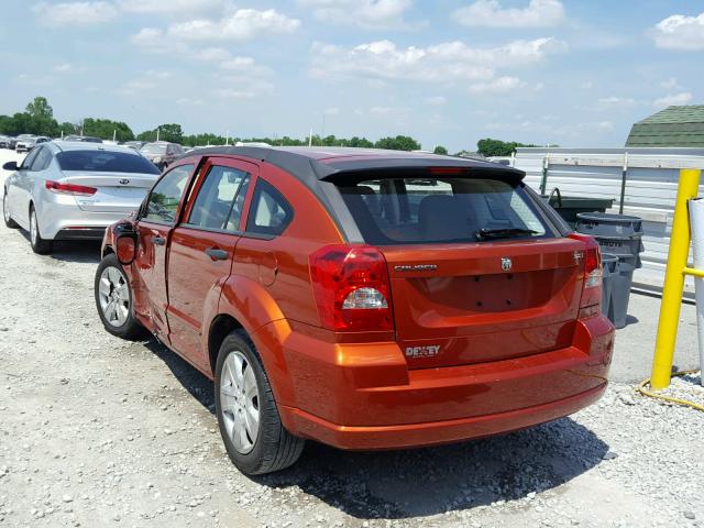 1B3HB48B97D370720 - 2007 DODGE CALIBER SX ORANGE photo 3