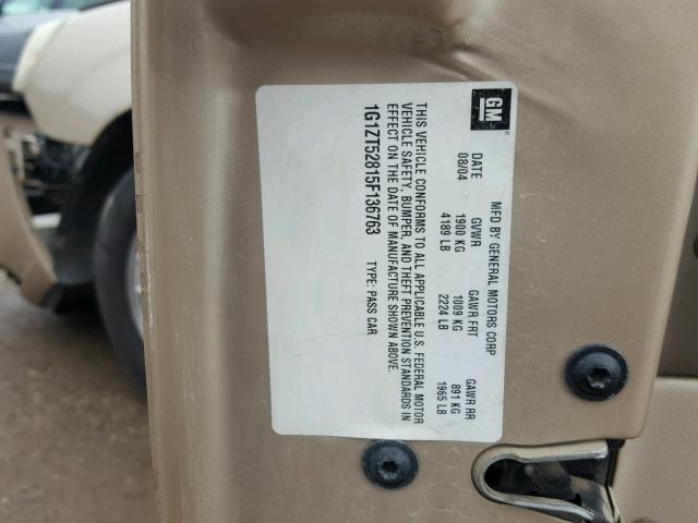 1G1ZT52815F136763 - 2005 CHEVROLET MALIBU LS Qəhvəyi foto 10