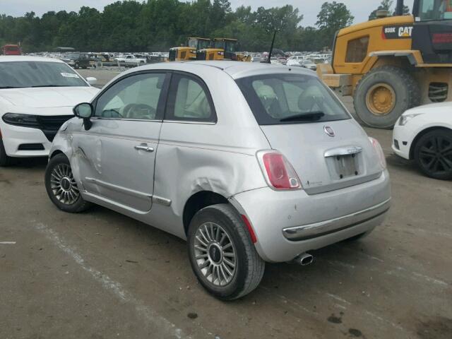 3C3CFFCR2CT103747 - 2012 FIAT 500 LOUNGE SILVER photo 3