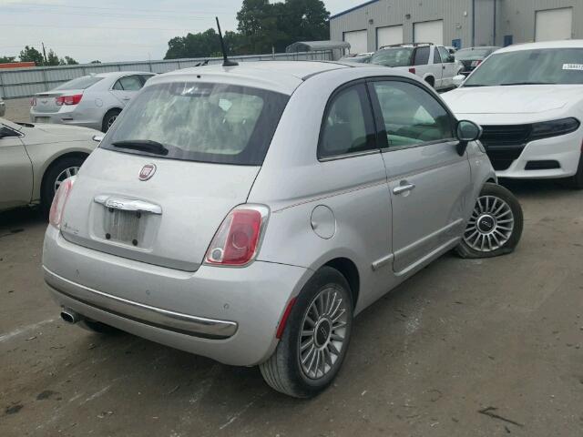 3C3CFFCR2CT103747 - 2012 FIAT 500 LOUNGE SILVER photo 4