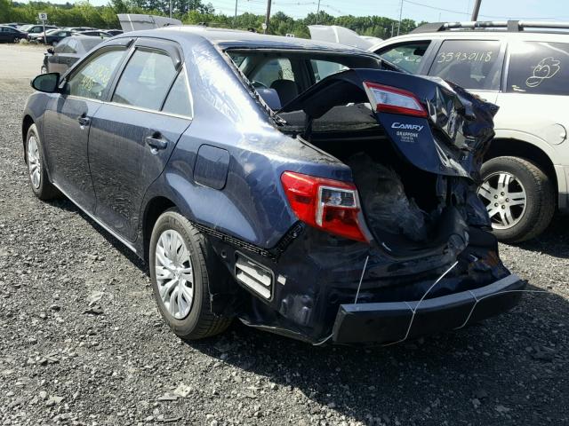 4T4BF1FK3ER426546 - 2014 TOYOTA CAMRY L BLUE photo 3