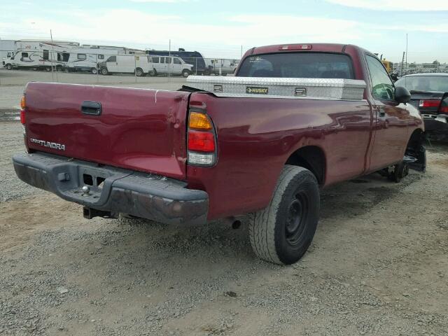 5TBJN32121S205503 - 2001 TOYOTA TUNDRA MAROON photo 4