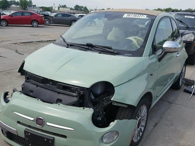 3C3CFFER5CT381247 - 2012 FIAT 500 LOUNGE GREEN photo 2