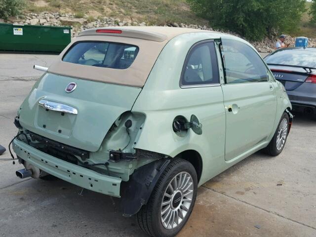 3C3CFFER5CT381247 - 2012 FIAT 500 LOUNGE GREEN photo 4