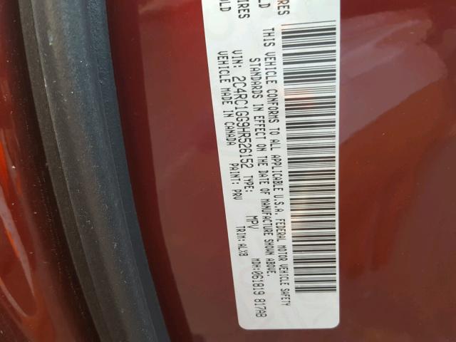 2C4RC1GG9HR526152 - 2017 CHRYSLER PACIFICA L RED photo 10