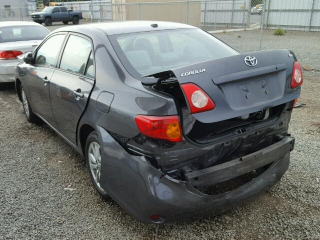 1NXBU4EE0AZ322829 - 2010 TOYOTA COROLLA CHARCOAL photo 3