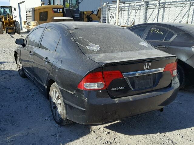2HGFA16069H019084 - 2009 HONDA CIVIC EXL BLACK photo 3