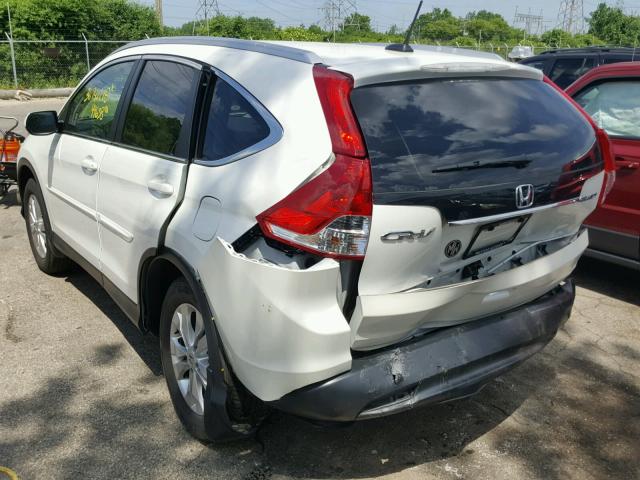 5J6RM4H75EL107498 - 2014 HONDA CR-V EXL WHITE photo 3