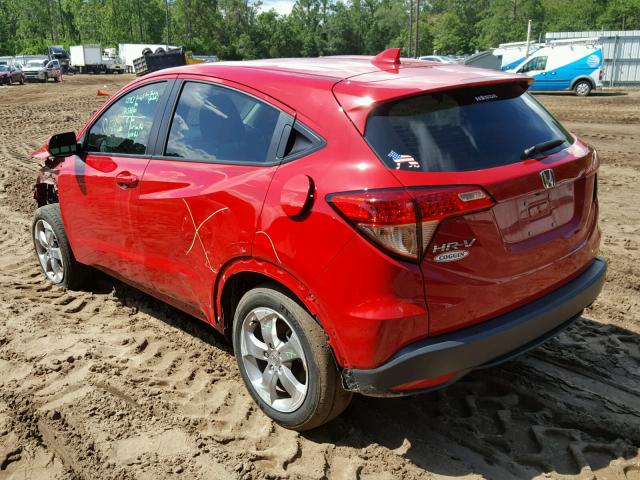 3CZRU5H3XHG707793 - 2017 HONDA HR-V LX RED photo 3