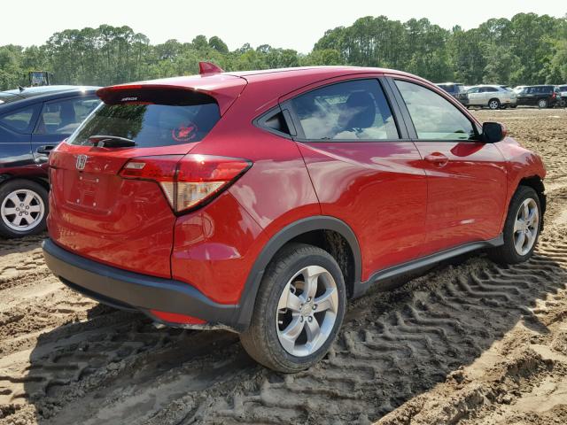 3CZRU5H3XHG707793 - 2017 HONDA HR-V LX RED photo 4