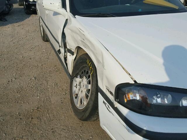 2G1WF55E519220678 - 2001 CHEVROLET IMPALA WHITE photo 9
