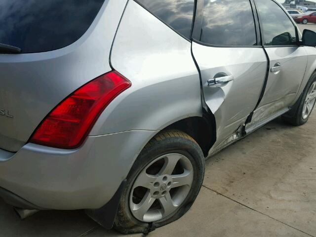 JN8AZ08T44W208575 - 2004 NISSAN MURANO SILVER photo 9