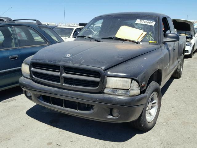 1B7GL22X5YS577019 - 2000 DODGE DAKOTA BLACK photo 2