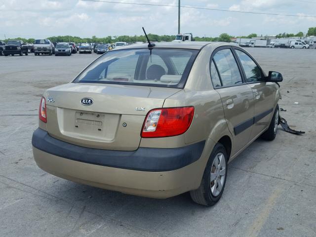 KNADE223196474617 - 2009 KIA RIO BASE TAN photo 4